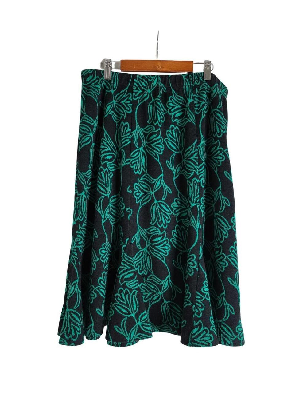 Sharon Anthony Vintage Style Skirt Black And Green Botanical Print Size 20W / 34